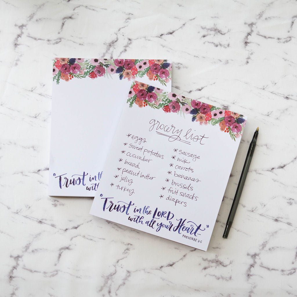 Floral Notepad-Proverbs 3:5