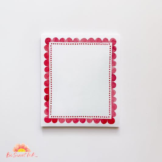 Cranberry Scalloped Notepad