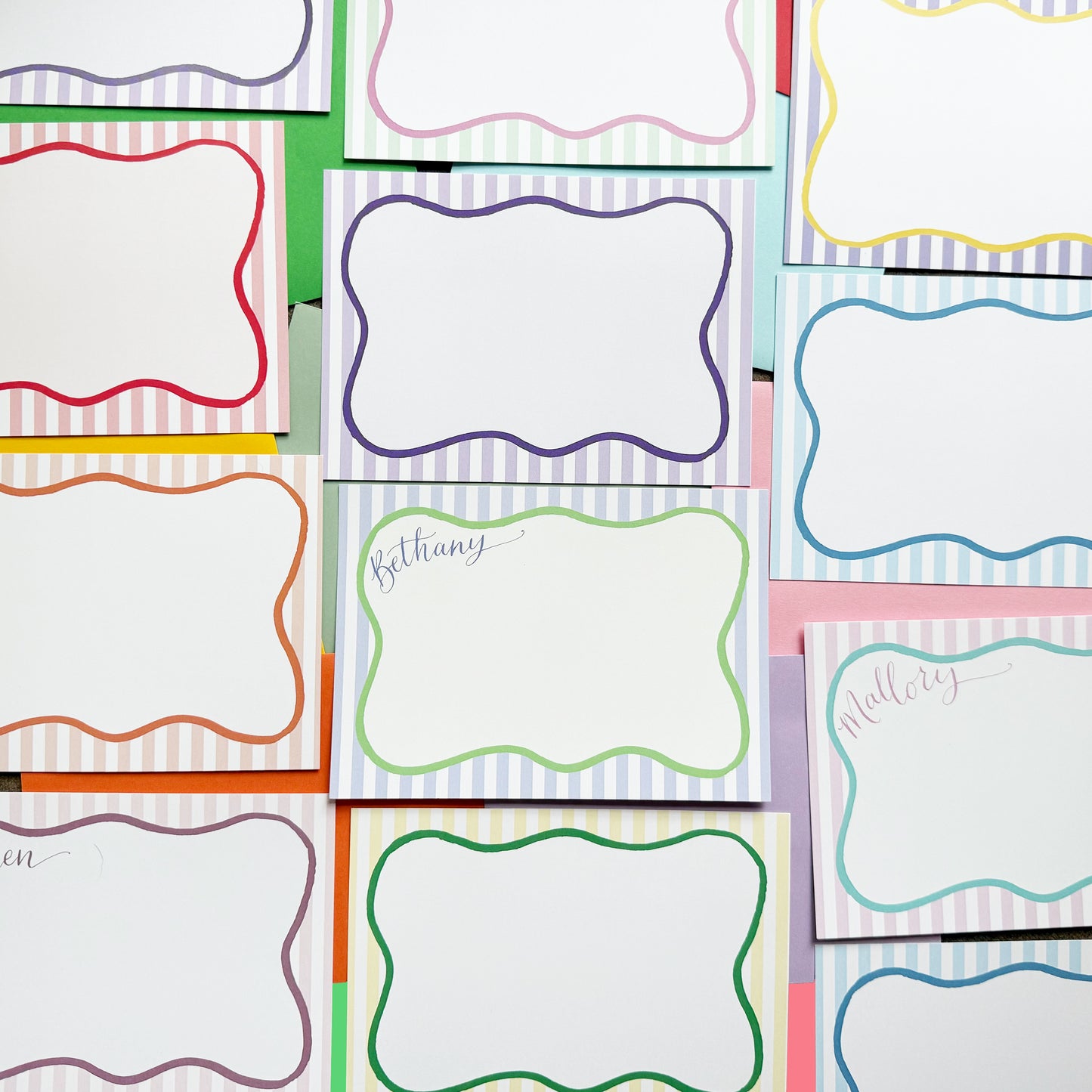 Custom Colorful Wave Stationery
