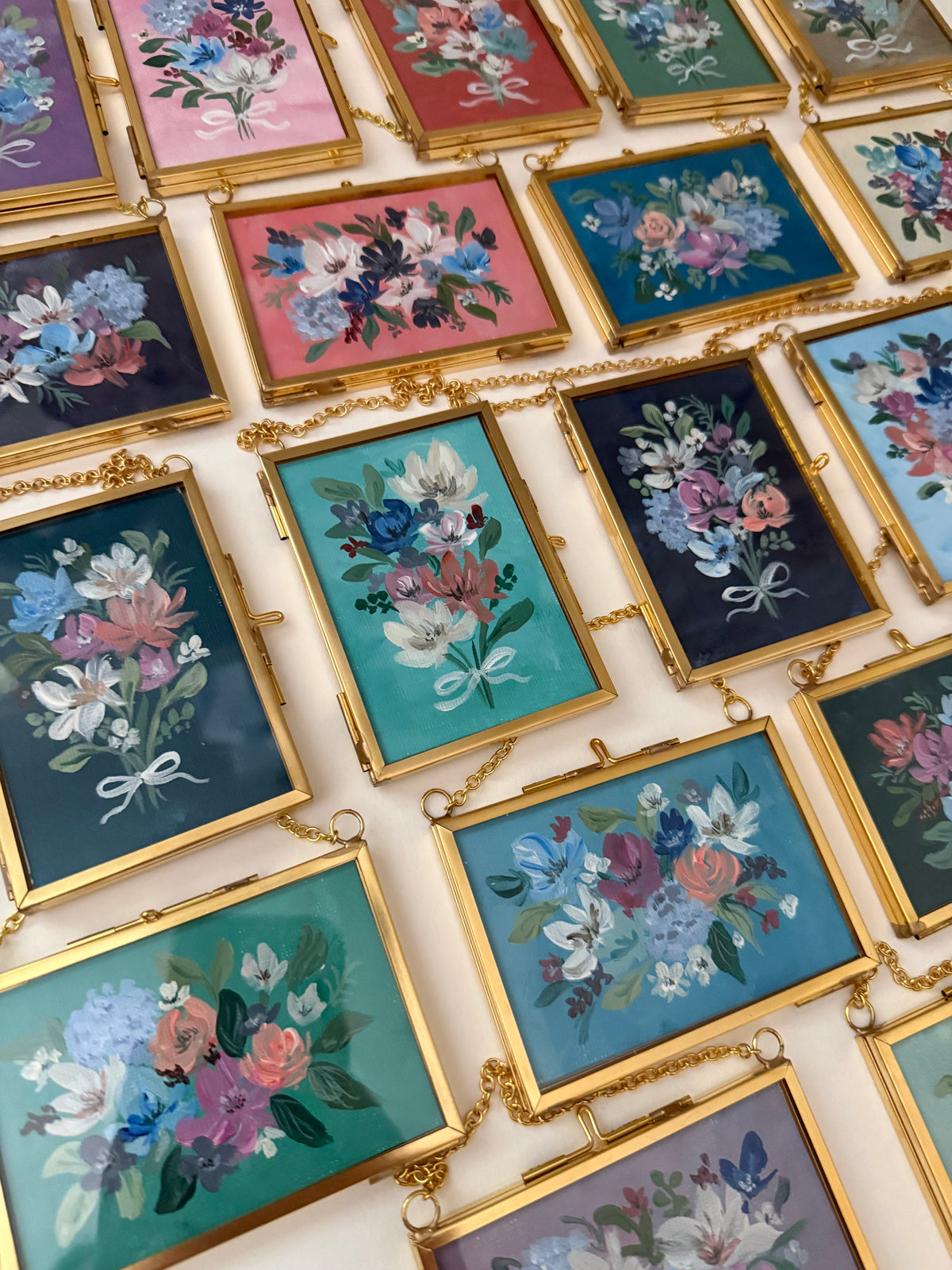 Hand Painted Framed Ornaments