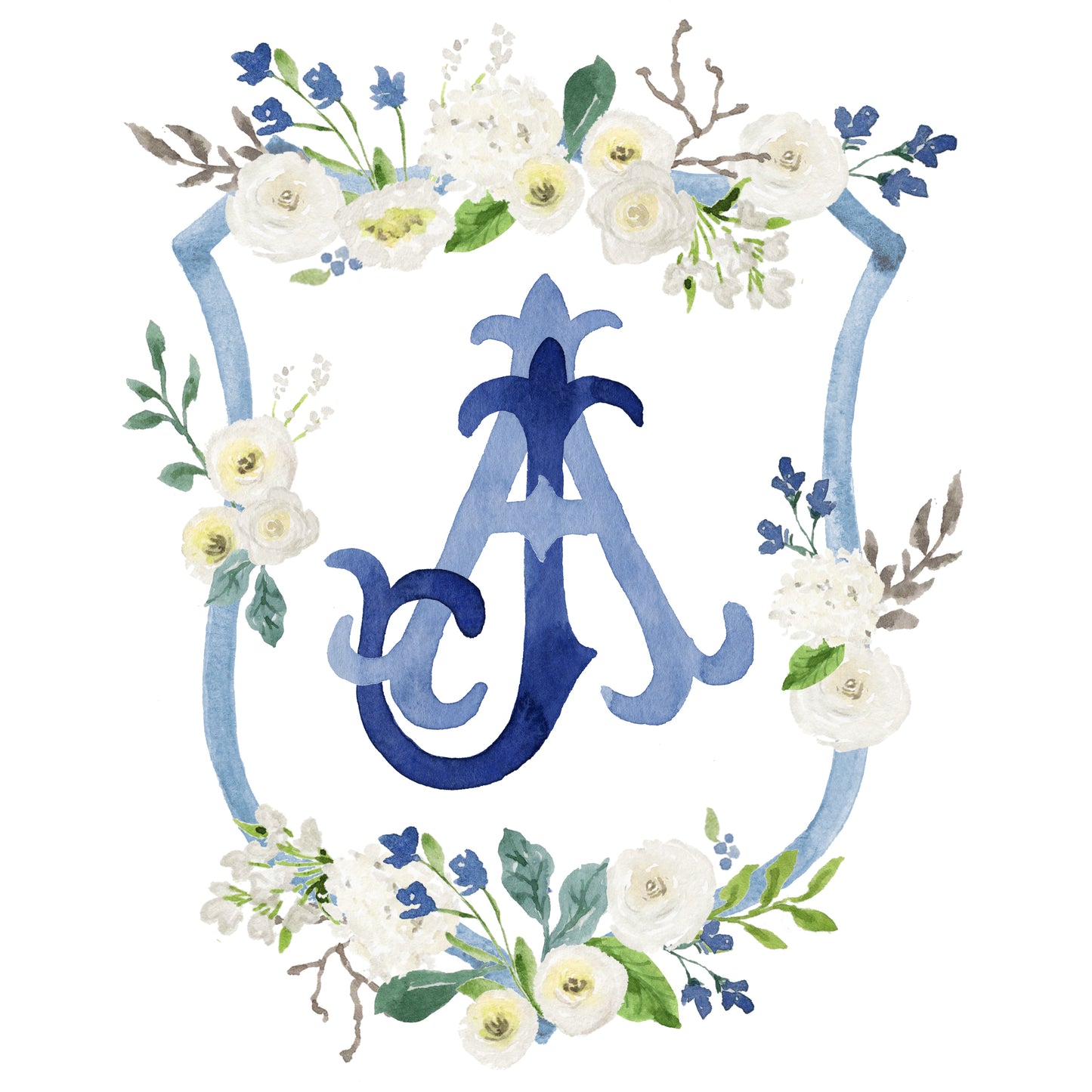 Watercolor Crest/Monogram