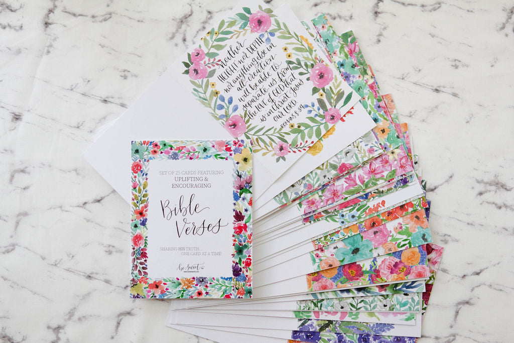 Watercolor calligraphy Bible verses cards