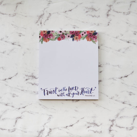 Floral Notepad-Proverbs 3:5